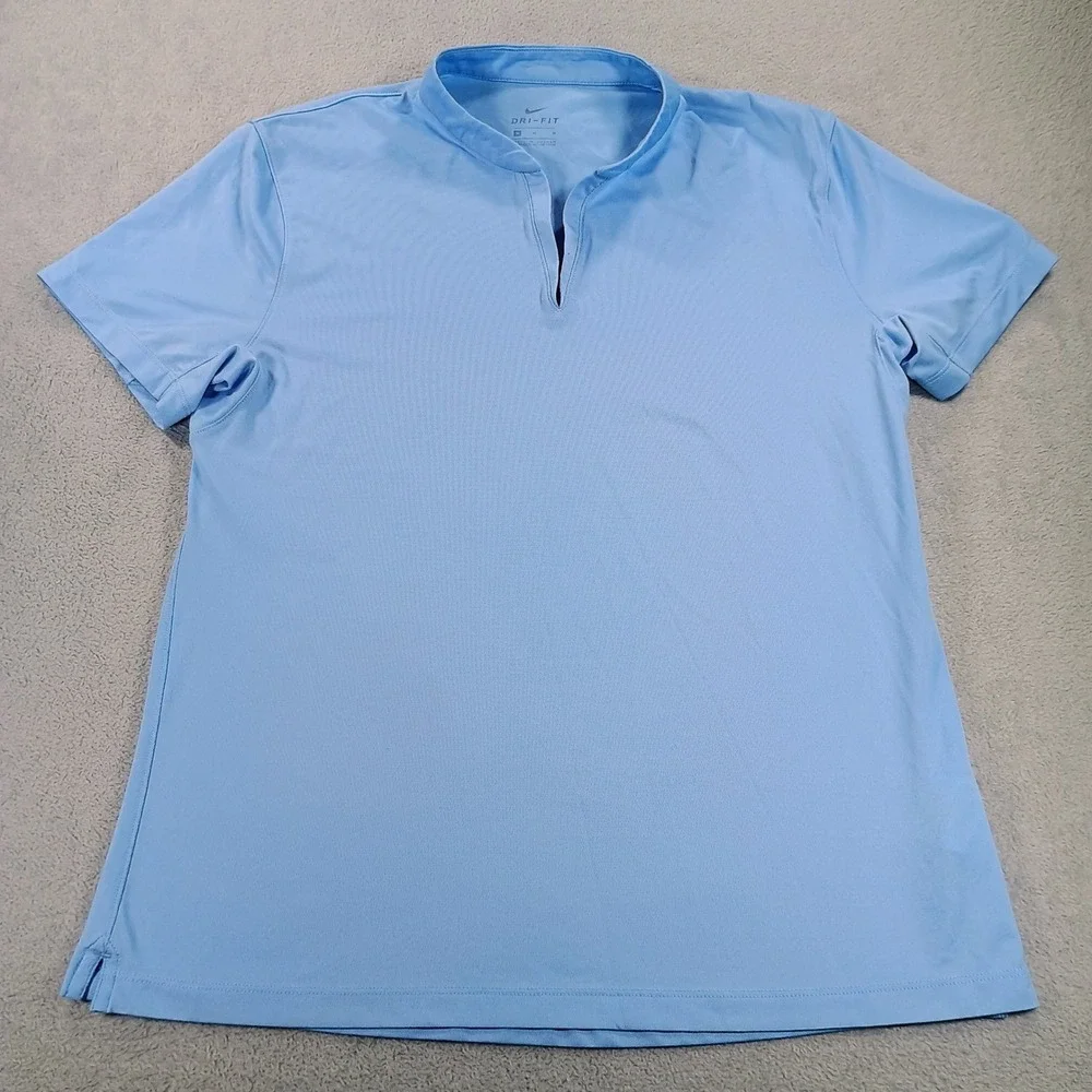 Nike Womens Dri-FIT Golf Polo Light Blue Medium Blade Collar